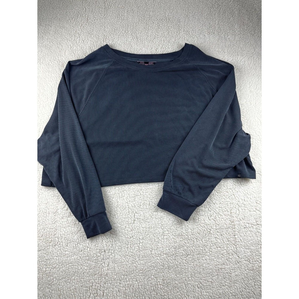 Victoria Secrets Top Women Extra Large Pullover Crew Neck Crop Top Washed Gray